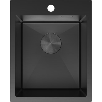 Jednodrezový oceľový drez Mexen Solix 400 x 500 mm, čierny - 6406401000-70