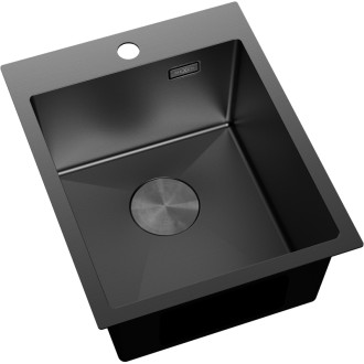 Jednodrezový oceľový drez Mexen Solix 400 x 500 mm, čierny - 6406401000-70