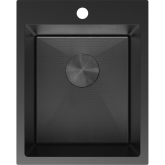 Jednodrezový oceľový drez Mexen Solix 400 x 500 mm, čierny HC - 6406401000-70HC