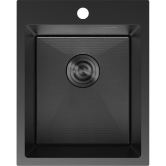 Jednodrezový oceľový drez Mexen Solix 400 x 500 mm, čierny HC - 6406401000-70HC