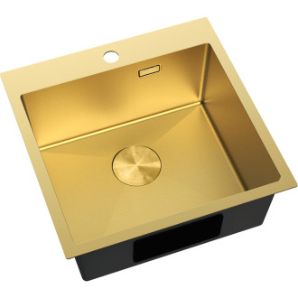 Jednodrezový oceľový drez Mexen Solix 500 x 500 mm, zlatá HC - 6407501000-55HC