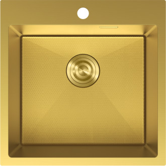 Jednodrezový oceľový drez Mexen Solix 500 x 500 mm, zlatá HC - 6407501000-55HC