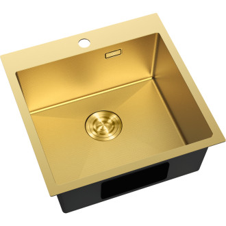 Jednodrezový oceľový drez Mexen Solix 500 x 500 mm, zlatá HC - 6407501000-55HC