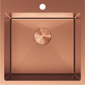 Jednodrezový oceľový drez Mexen Solix 500 x 500 mm, meď - 6407501000-65
