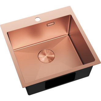 Jednodrezový oceľový drez Mexen Solix 500 x 500 mm, meď - 6407501000-65