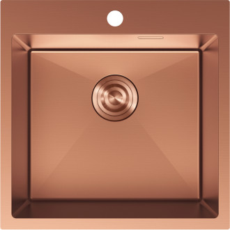 Jednodrezový oceľový drez Mexen Solix 500 x 500 mm, meď - 6407501000-65