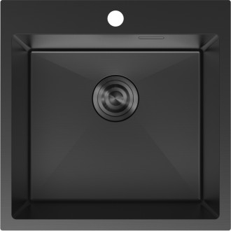 Jednodrezový oceľový drez Mexen Solix 500 x 500 mm, čierny - 6407501000-70