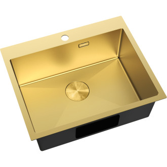 Jednodrezový oceľový drez Mexen Solix 600 x 500 mm, zlatý - 6408601000-55