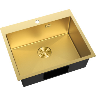 Jednodrezový oceľový drez Mexen Solix 600 x 500 mm, zlatá HC - 6408601000-55HC