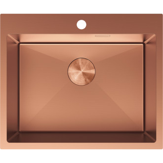 Jednodrezový oceľový drez Mexen Solix 600 x 500 mm, meď - 6408601000-65