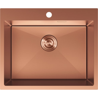 Jednodrezový oceľový drez Mexen Solix 600 x 500 mm, meď - 6408601000-65