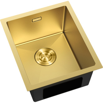 Jednodrezový oceľový drez Mexen Trixo 370 x 440 mm, zlatý - 6412371000-55