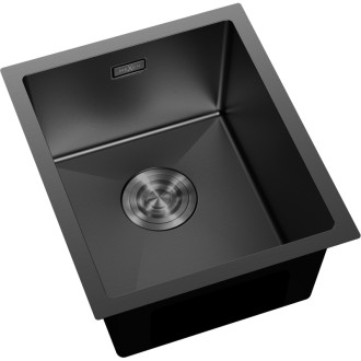 Jednodrezový oceľový drez Mexen Trixo 370 x 440 mm, čierny - 6412371000-70