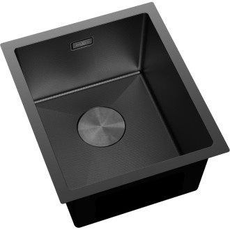 Jednodrezový oceľový drez Mexen Trixo 370 x 440 mm, čierny HC - 6412371000-70HC