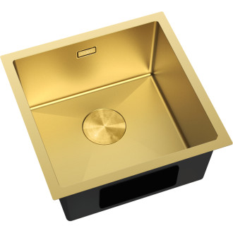 Jednodrezový oceľový drez Mexen Trixo 440 x 440 mm, zlatý - 6413441000-55