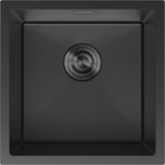 Jednodrezový oceľový drez Mexen Trixo 440 x 440 mm, čierny HC - 6413441000-70HC