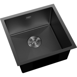 Jednodrezový oceľový drez Mexen Trixo 440 x 440 mm, čierny HC - 6413441000-70HC