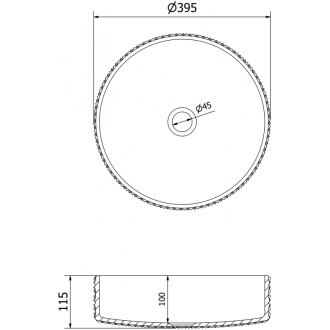 Sklenené umývadlo Mexen Aura na dosku 39 x 39 cm, šedé - 24013966