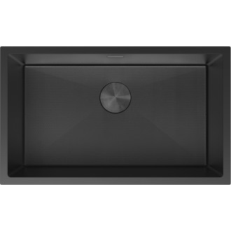 Jednodrezový oceľový drez Mexen Trixo 750 x 440 mm, čierny HC - 6415751000-70HC
