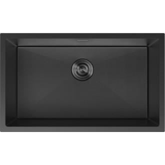 Jednodrezový oceľový drez Mexen Trixo 750 x 440 mm, čierny HC - 6415751000-70HC