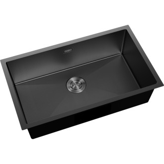 Jednodrezový oceľový drez Mexen Trixo 750 x 440 mm, čierny HC - 6415751000-70HC