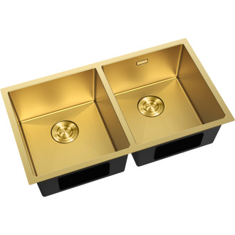 Mexen Binox oceľový drez s 2 drezami 800 x 450 mm, zlatá HC - 6421802000-55HC