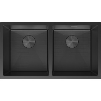 Mexen Binox oceľový drez s 2 drezami 800 x 450 mm, čierny HC - 6421802000-70HC