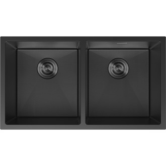 Mexen Binox oceľový drez s 2 drezami 800 x 450 mm, čierny HC - 6421802000-70HC