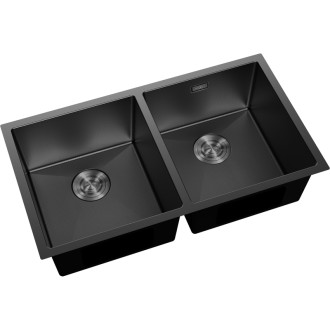 Mexen Binox oceľový drez s 2 drezami 800 x 450 mm, čierny HC - 6421802000-70HC