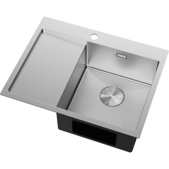 Jednodrezový oceľový drez Mexen Exar s odkvapkávačom, pravý, 620 x 480 mm, nerezová oceľ - 6432621005P-01