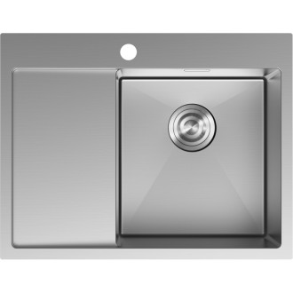Jednodrezový oceľový drez Mexen Exar s odkvapkávačom, pravý, 620 x 480 mm, nerezová oceľ - 6432621005P-01