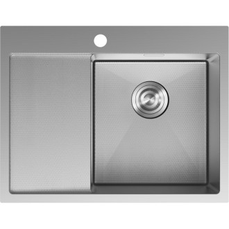 Jednodrezový oceľový drez Mexen Exar s odkvapkávačom, pravý, 620 x 480 mm, nerezová oceľ HC - 6432621005P-01HC