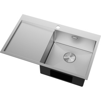 Jednodrezový oceľový drez Mexen Exar s odkvapkávačom, pravý, 780 x 480 mm, nerezová oceľ - 6434781010P-01