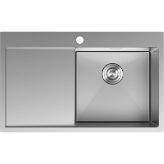 Jednodrezový oceľový drez Mexen Exar s odkvapkávačom, pravý, 780 x 480 mm, nerezová oceľ - 6434781010P-01