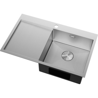 Jednodrezový oceľový drez Mexen Exar s odkvapkávačom, pravý, 780 x 480 mm, nerezová oceľ HC - 6434781010P-01HC