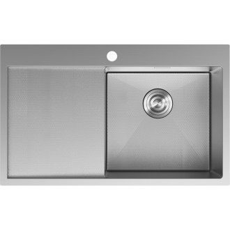 Jednodrezový oceľový drez Mexen Exar s odkvapkávačom, pravý, 780 x 480 mm, nerezová oceľ HC - 6434781010P-01HC