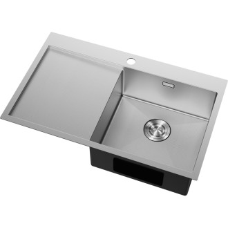 Jednodrezový oceľový drez Mexen Exar s odkvapkávačom, pravý, 780 x 480 mm, nerezová oceľ HC - 6434781010P-01HC