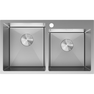 Mexen Xorin dvojdrezový oceľový drez 780 x 450 mm, nerezová oceľ - 6441782000-01