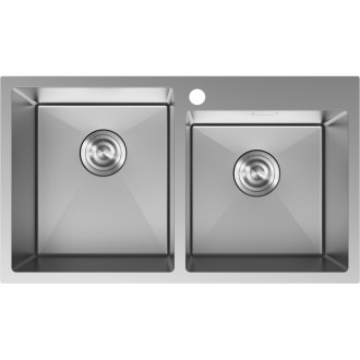 Mexen Xorin dvojdrezový oceľový drez 780 x 450 mm, nerezová oceľ - 6441782000-01