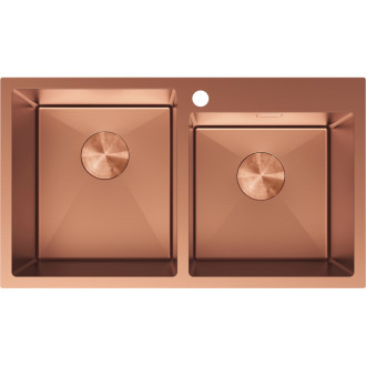 Mexen Xorin dvojdrezový oceľový drez 780 x 450 mm, meď - 6441782000-65