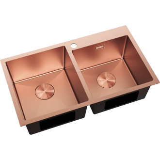 Mexen Xorin dvojdrezový oceľový drez 780 x 450 mm, meď - 6441782000-65