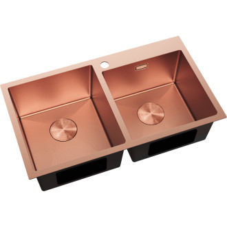 Mexen Xorin oceľový drez s 2 drezy 780 x 450 mm, medená HC - 6441782000-65HC