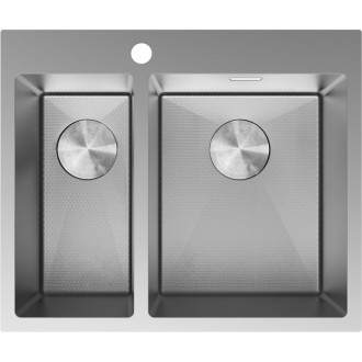 Oceľový drez Mexen Flexo, 1,5 drezu, 610 x 510 mm, nerezová oceľ HC - 6446611500-01HC