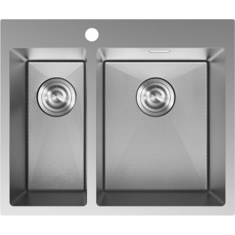 Oceľový drez Mexen Flexo, 1,5 drezu, 610 x 510 mm, nerezová oceľ HC - 6446611500-01HC