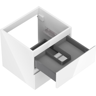Mexen Orio kúpeľňová skrinka pod umývadlo 50 cm, 2 zásuvky, lesklá biela - 91A10-05047-2-BFF00