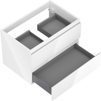 Mexen Orio kúpeľňová skrinka pod umývadlo 70 cm, 2 zásuvky, lesklá biela - 91A10-07047-2-BFF00