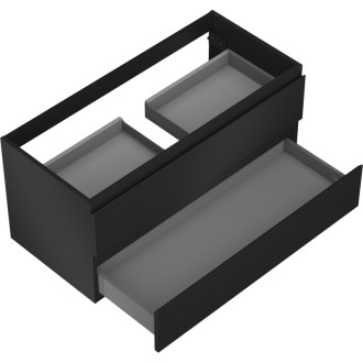 Mexen Orio kúpeľňová skrinka pod umývadlo 100 cm, 2 zásuvky, matná čierna - 91A10-10047-2-BFF71