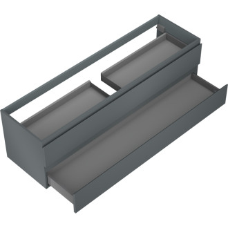 Mexen Orio kúpeľňová skrinka pod umývadlo 160 cm, 2 zásuvky, matný grafit - 91A10-16047-2-BFF66