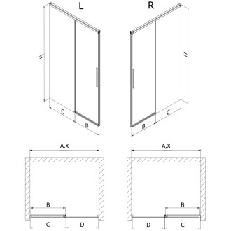 Posuvné sprchové dvere Mexen Rox 125 cm, priehľadné, chróm - 8C2-125-000-01-00