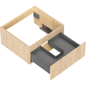 Mexen Rivel kúpeľňová skrinka pod umývadlo 50 cm, 1 zásuvka, drážkovaná, dub - 91A20-05023-1-BF81